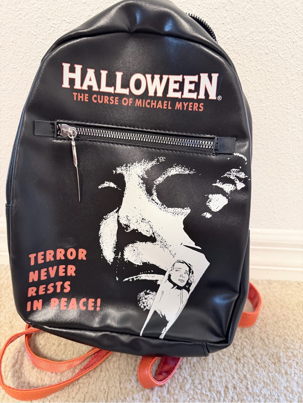 Halloween The Curse of Michael Myers Mini Backpack in Black & Orange